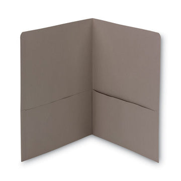 Smead® Two-pocket Folder, Embossed Leather Grain Paper, Gray, 25-box freeshipping - TVN Wholesale